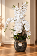 Prabangi baltų orchidėjų kompozicija „White Elegance“